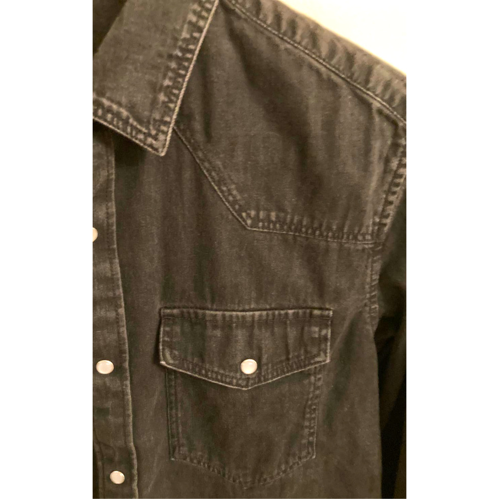 &Denim Black Western Style Chambray Shirt, W's Size 4 / Small